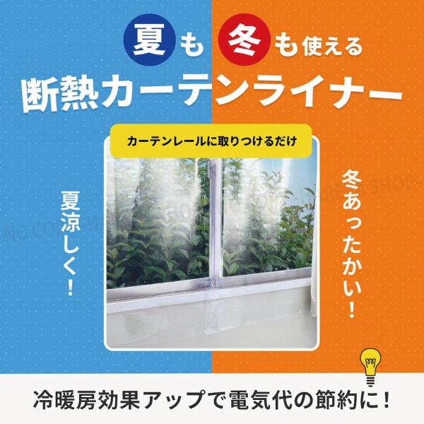 省エネ・カーテンライナー 透明M 【1袋までメール便OK!】100×140cm腰高