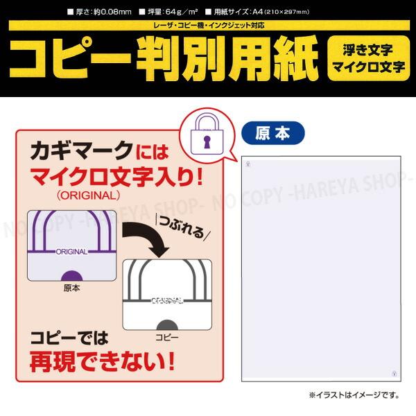 コピー判別用紙 浮き文字・マイクロ文字タイプ A4上質紙100枚入 厚さ