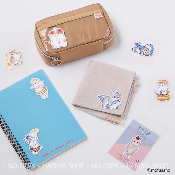 サメにゃん mofusand（モフサンド） キラキラ光沢 刺繍ワッペンシール