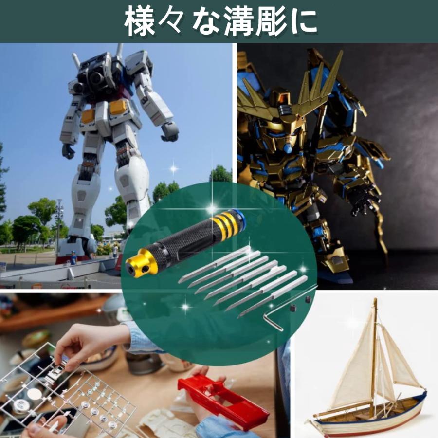 BMCタガネ スジボリ道具 【ハレゾラTBP公式店】 彫刻刀 筋彫り ガンプラ タガネ プラモデル 7つ刃 セット ガンプラモデル用 ハンス鋼 ...