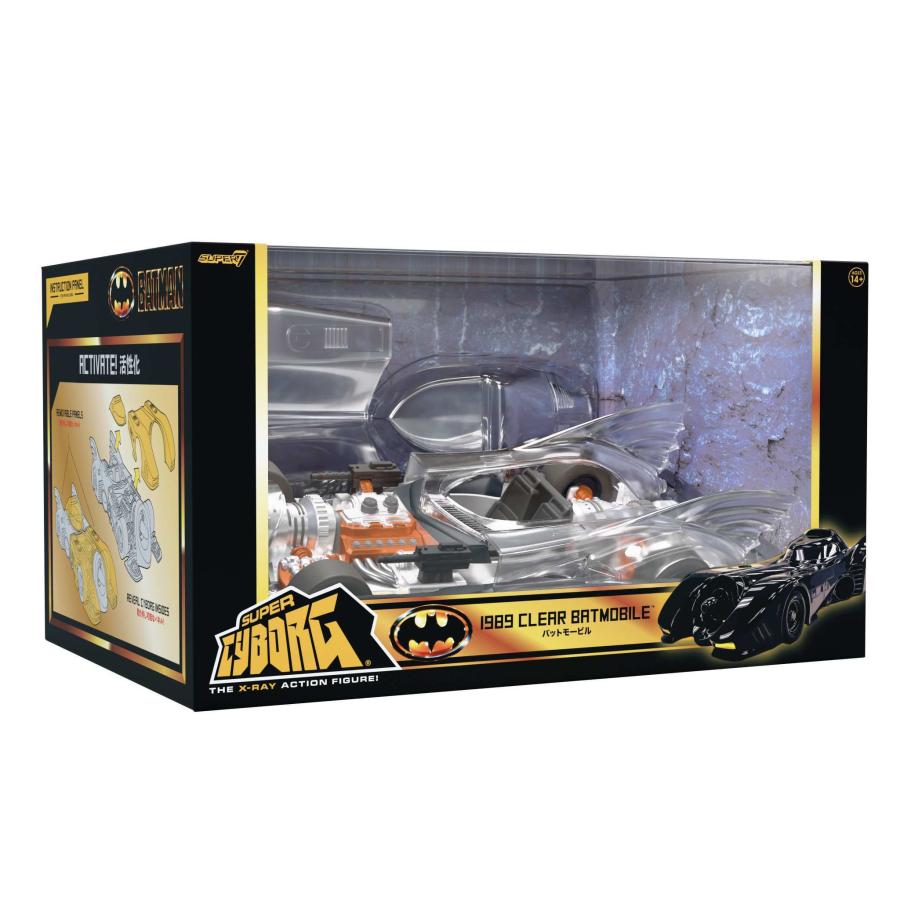 1:18 1989年映画版合金製バットモービル（新品.組立不要） スーパーサイボーグ/ BATMAN 1989：バットモービル クリアver.【予約