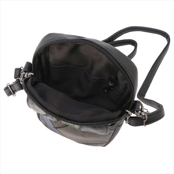 革パッチワーク スマホショルダー ミニショルダーバッグ 本革 軽量 多