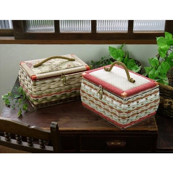裁縫箱 おしゃれ 北欧 レトロ ソーイングバスケット クラフト バニラ 