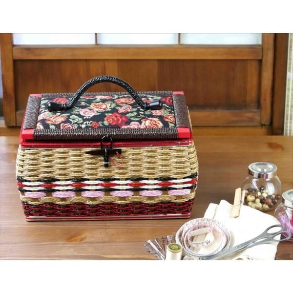 フランス輸入ゴブラン織り生地 スタンダードタイプ ｖ柄 ソーイングバスケット手作り裁縫箱 昭和レトロ プレゼント 母の日 お祝い 誕生日 初回限定