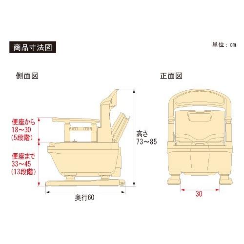 アロン化成 安寿 ポータブルトイレ ジャスピタ 標準 快適脱臭便座 1台