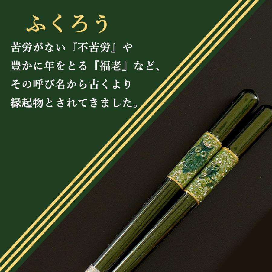 箸 食洗機対応 天丸暁貝 ふくろう 緑 男性用 箱なし 23cm 普段使い 漆