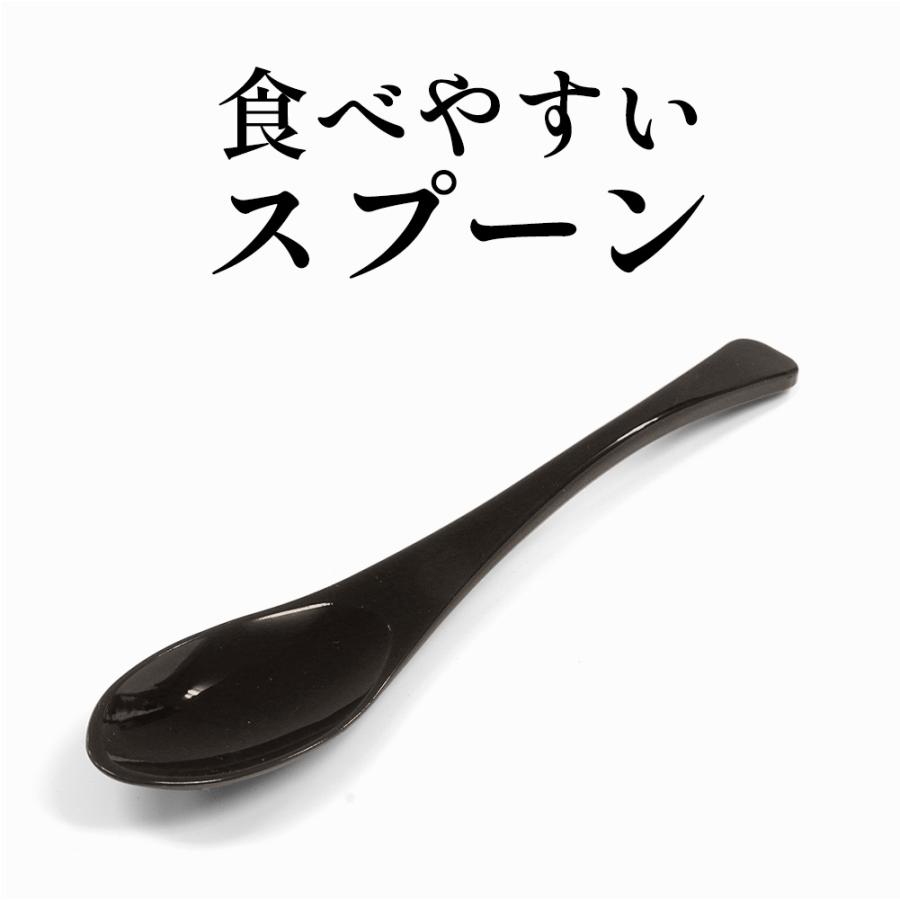 食べやすいスプーン 樹脂製 黒 5本セット プラスチック カレースプーン