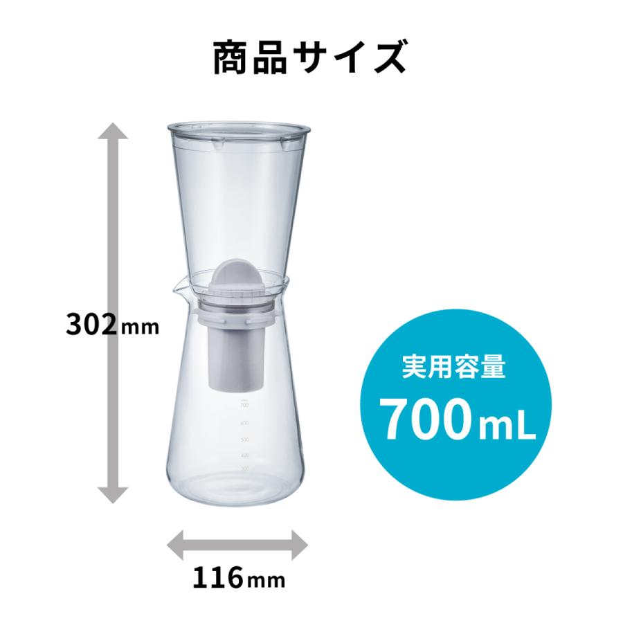 ハリオ 浄軟水ポット・Pure JNP-700-T 700ml 浄水ポット おいしいお茶