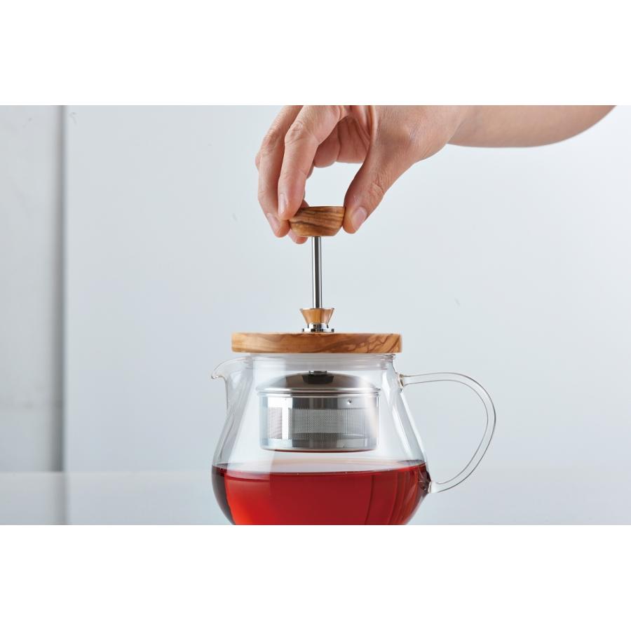 ハリオ ティオール・ウッド ティーポット 450ml 茶こし引き上げ お好み