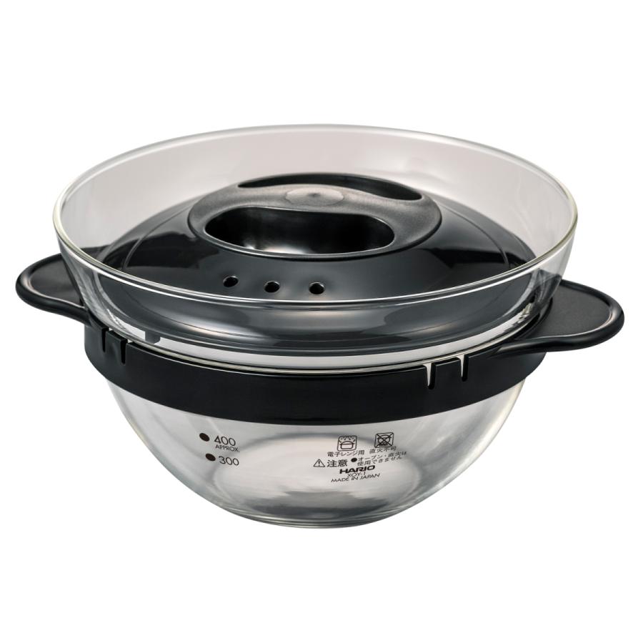 ハリオ ガラスのレンジおかず鍋 調理器具 450ml 手間いらず レンジOK