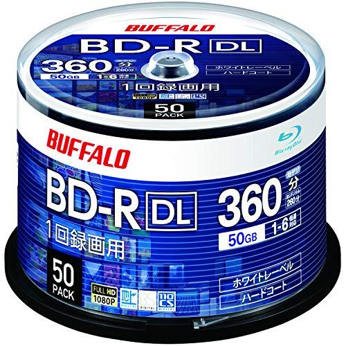 【Amazon.co.jp限定】 バッファロー ブルーレイディスク BDR DL 1回録画用 50GB 50枚 スピンドル 片面2層 16