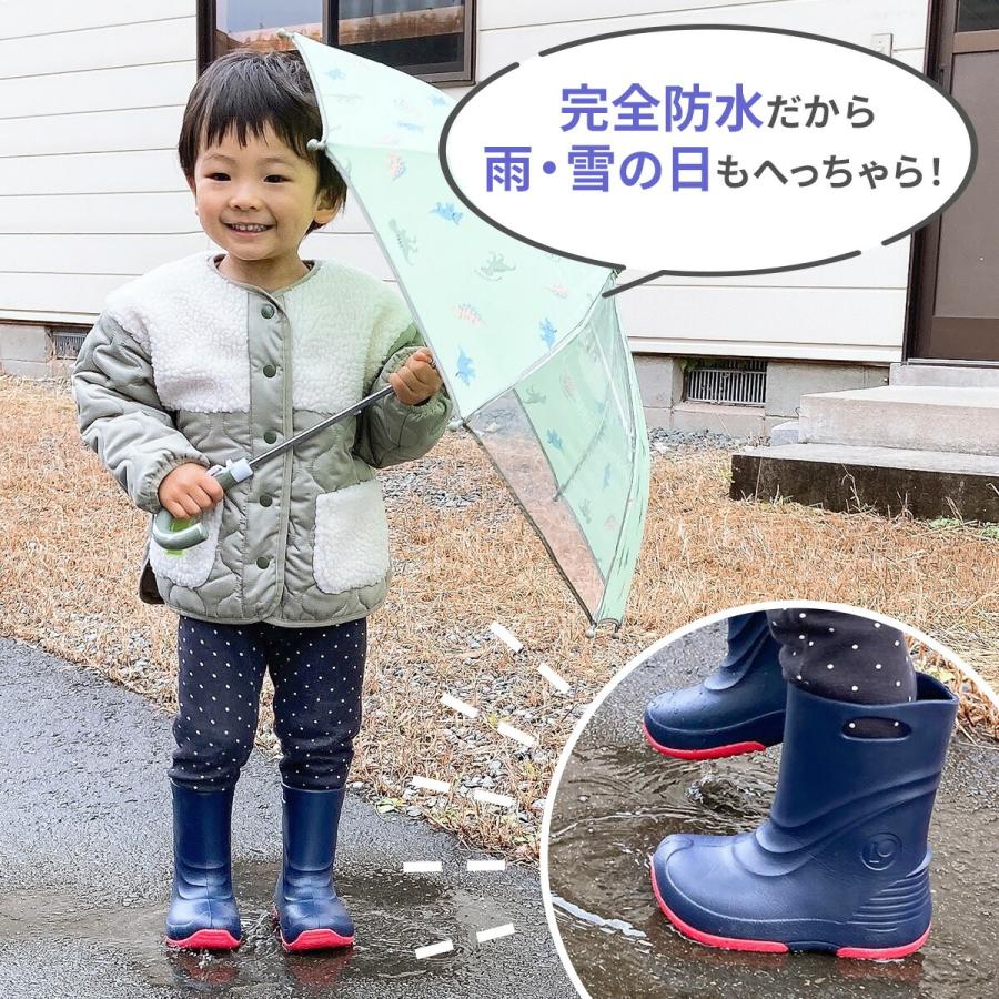 スノーブーツ キッズ 防水 滑らない 子供 レインブーツ 子供用 完全防水 男の子 女の子 雨 雪 POOKIES 2WAYブーツ ボア ジュニア 防寒 15cm 16cm 17cm 18cm｜hariti｜06