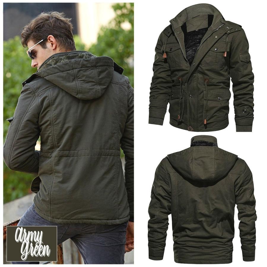 ミリタリージャケット メンズ 裏起毛 アーミー ボアジャケット カーゴ