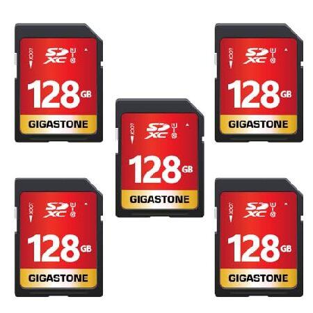 5年 】GIGASTONE 128GB SDカード 5個セット SDXC UHS-I U1 C10 80MB/s