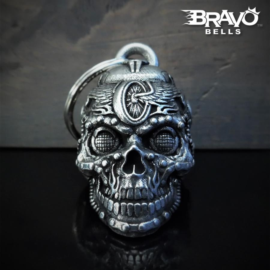 米国製 Bravo Bells スカル モーターヘッド 3D ベル [Motorhead Skull] Made in USA 魔除け お守り バイク 鈴 オートバイ アクセサリー ガーディアンベル
