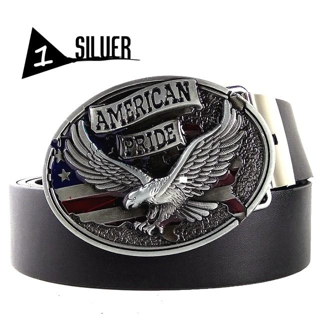 送料無料!】アメリカンプライドイーグルバックルPUレザーベルト