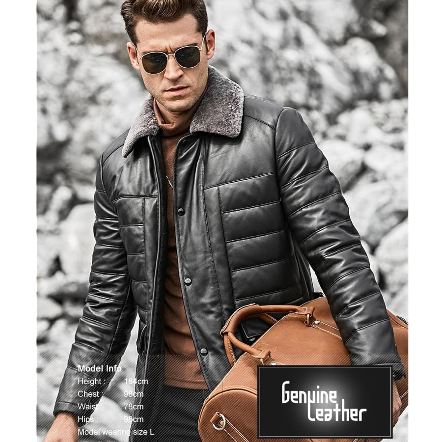 レザーダウンジャケット Lサイズ あの名作を再び】憧れを纏う。軽くて柔らかい、極上シープスキンダウン