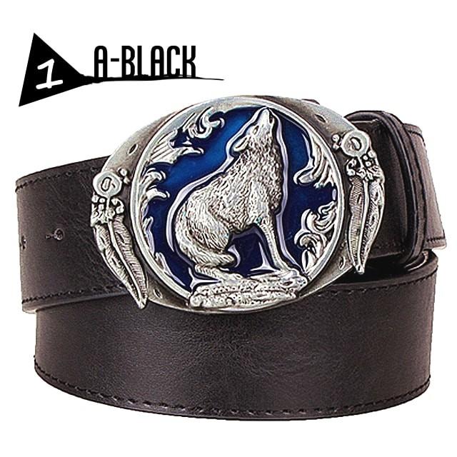 送料無料!】ウェアウルフメタルバックルPUレザーベルト! メンズ