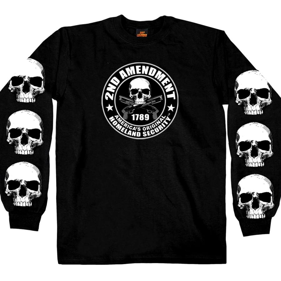 米国直輸入! ホットレザー セカンドアメンドメント ロングスリーブ T