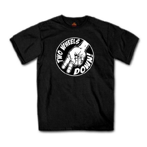 Two Wheels Down Motorcycle Tシャツ 日本未発売 バイクに GSB346ハーレーカスタマージャパン 通販