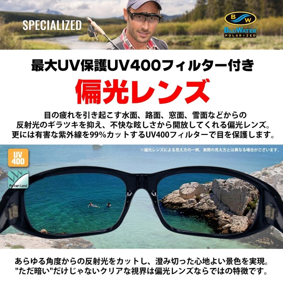 偏光 眼鏡の上から掛けられる オーバーサングラス 跳ね上げ式 Bluwater Polarized ディスカウント Flip It Gr 釣り ゴルフ バイク ドライブ Global Vision