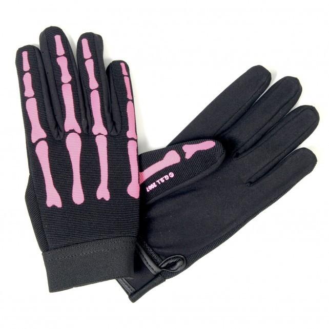 Pink Skeleton Ladies Mechanic's Gloves｜harley｜04