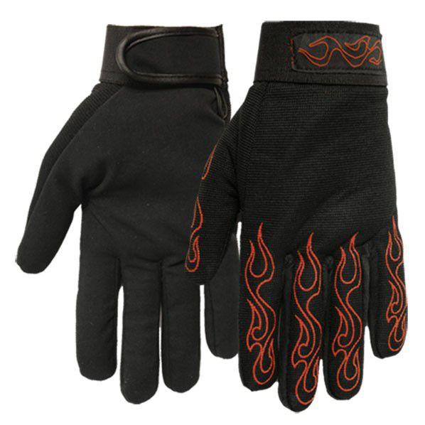 Mechanics Gloves with Red Flames