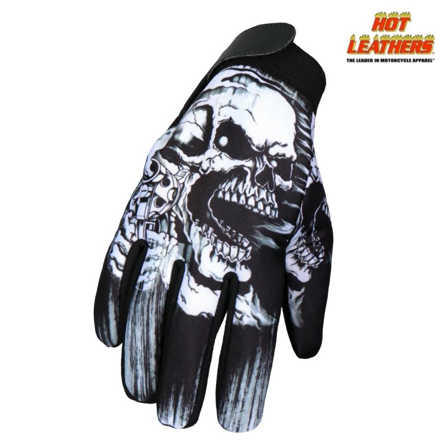 バイク メカニック グローブ Assassin Mechanics Glove スカル アサシン 黒 白 フルフィンガー 手袋 ベルクロテープ