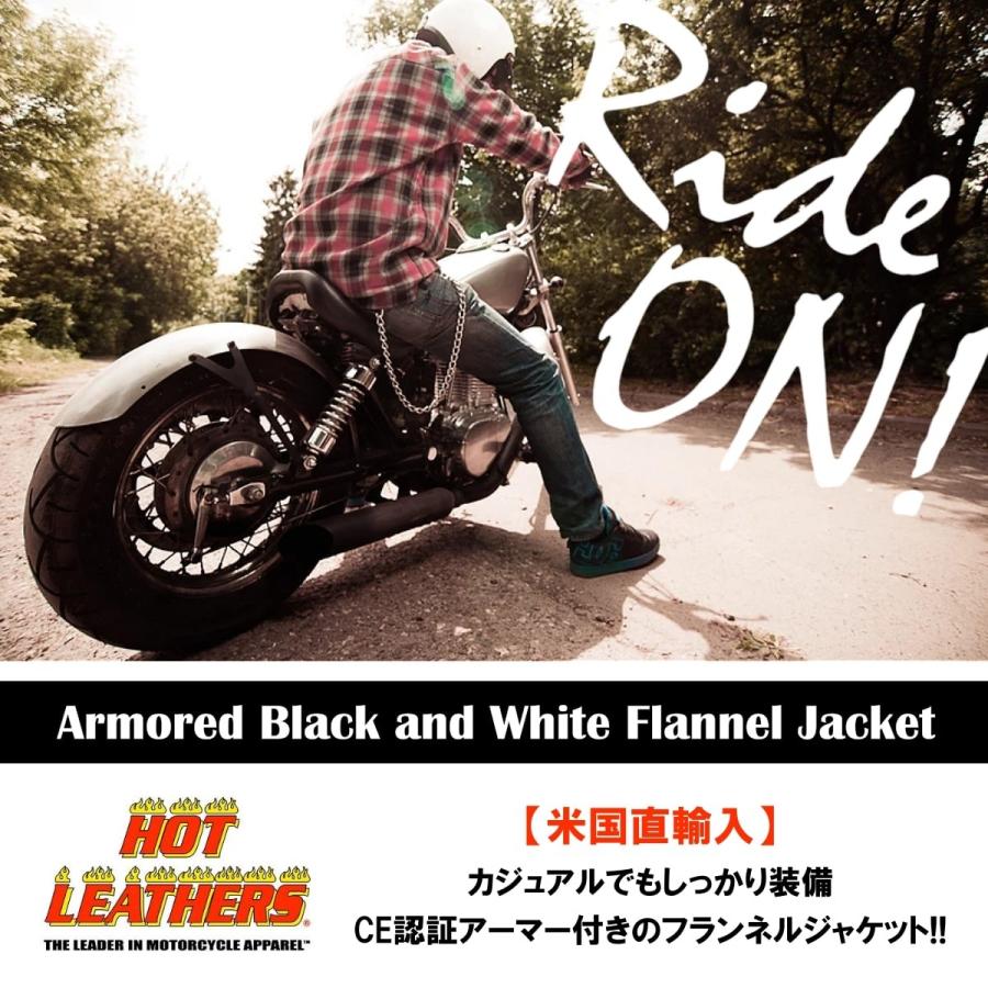 送料無料!】ホットレザー アーマード ブラック＆ホワイト フランネル