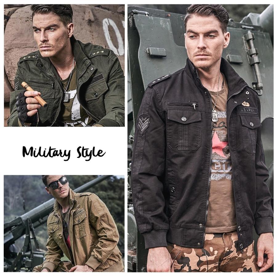 送料無料!】2タイプ 全3色 メンズカーゴミリタリージャケット フライト