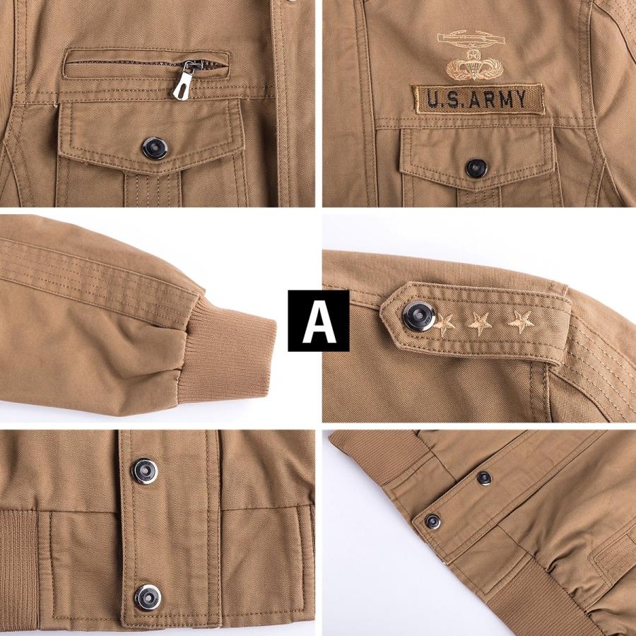 送料無料!】2タイプ 全3色 メンズカーゴミリタリージャケット フライト