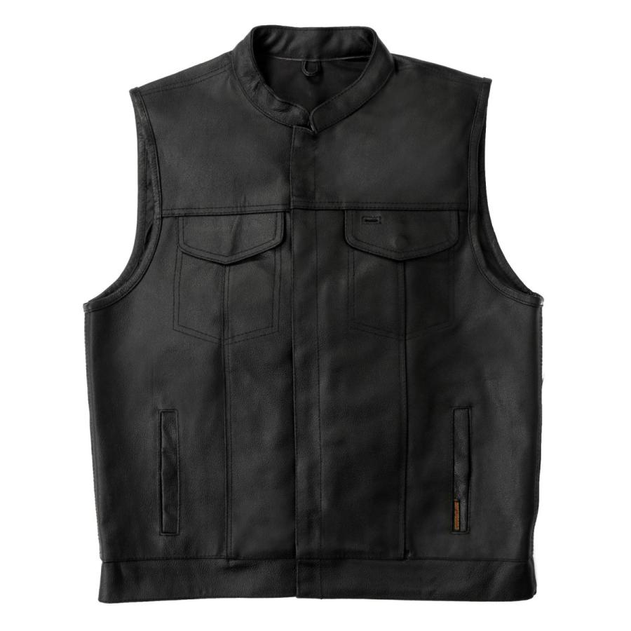 Hot Leathers バイク レザーベスト 本革 牛革 7ポケット Zip and Hot Leathers バイク レザーベスト 本革 牛革 7ポケット Zip and