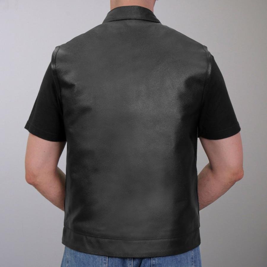 Hot Leathers バイク レザーベスト 本革 牛革 7ポケット Zip and Hot Leathers バイク レザーベスト 本革 牛革 7ポケット Zip and