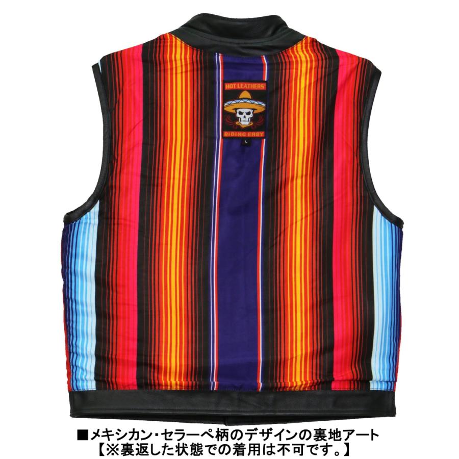 Hot Leathers バイク レザーベスト 本革 牛革 Mexican Blanket
