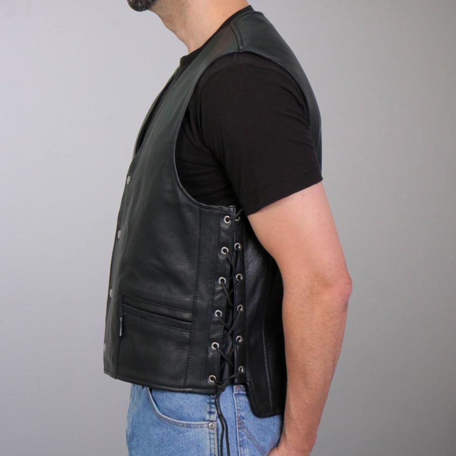 Hot Leathers バイク レザーベスト 本革 牛革 Skull Liner Vest スカル