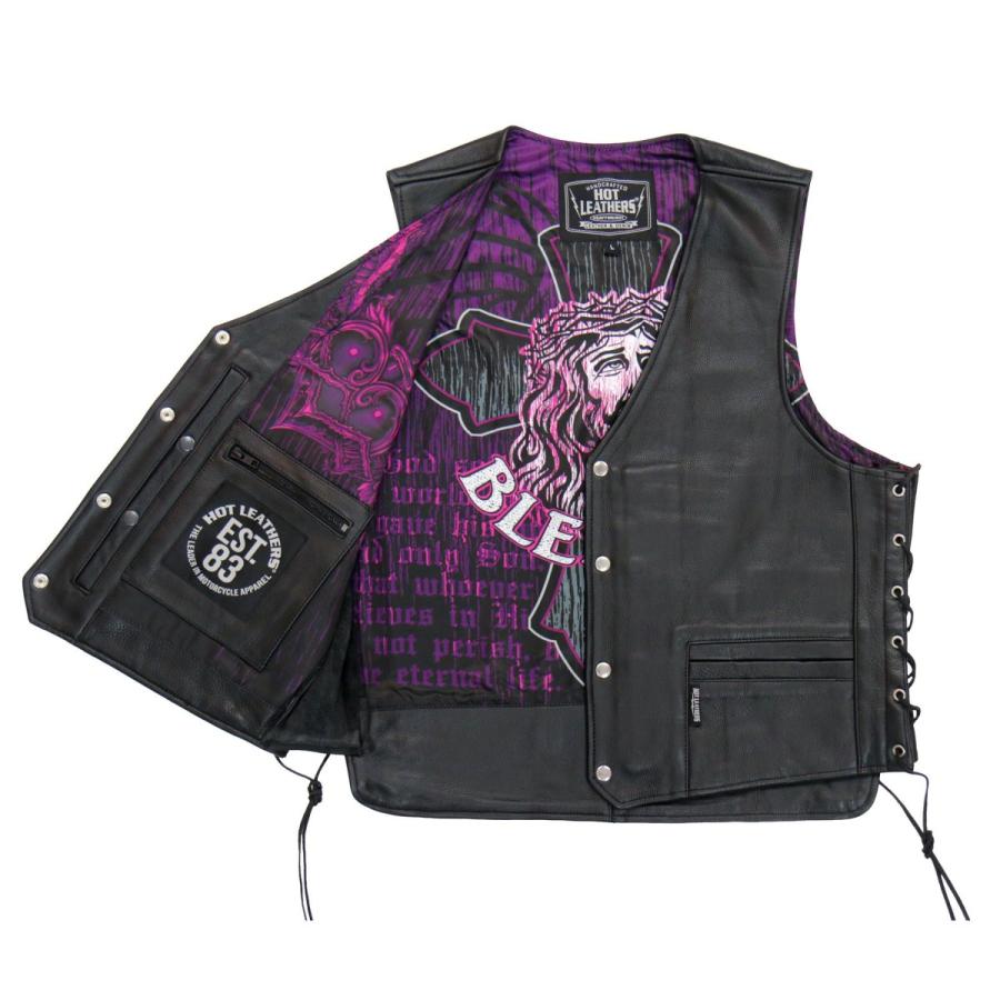 Hot Leathers バイク レザーベスト 本革 牛革 Blessed Liner Vest 