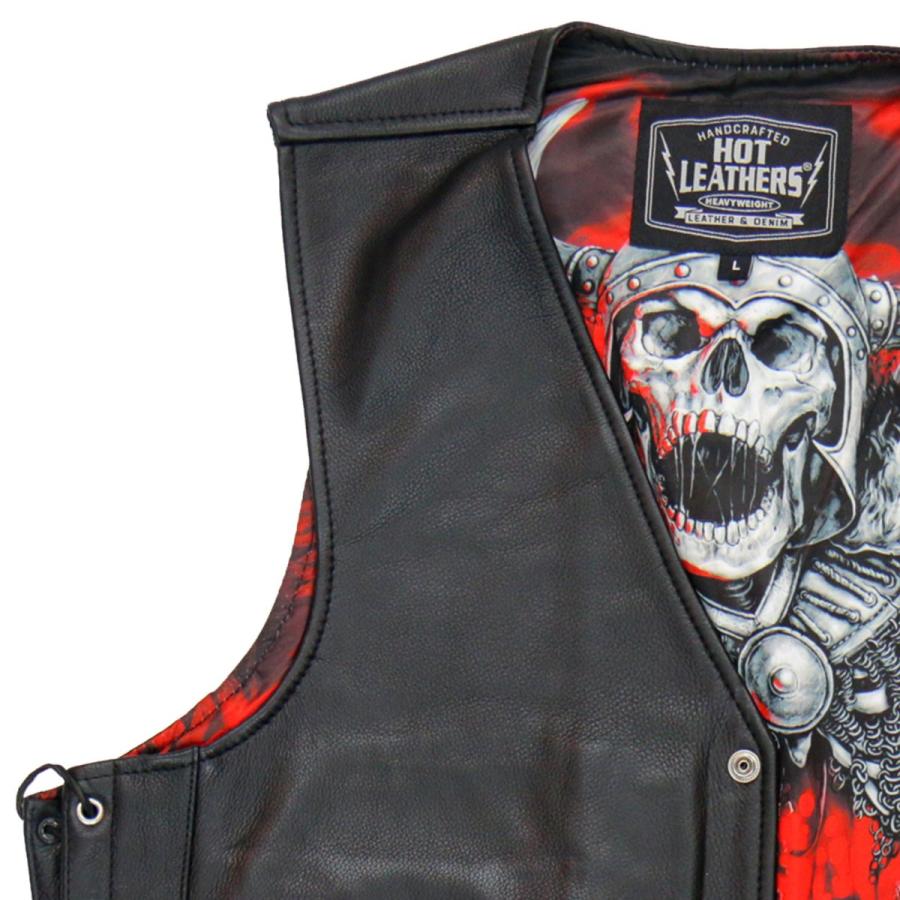 Hot Leathers バイク レザーベスト 本革 牛革 Viking Warrior Vest
