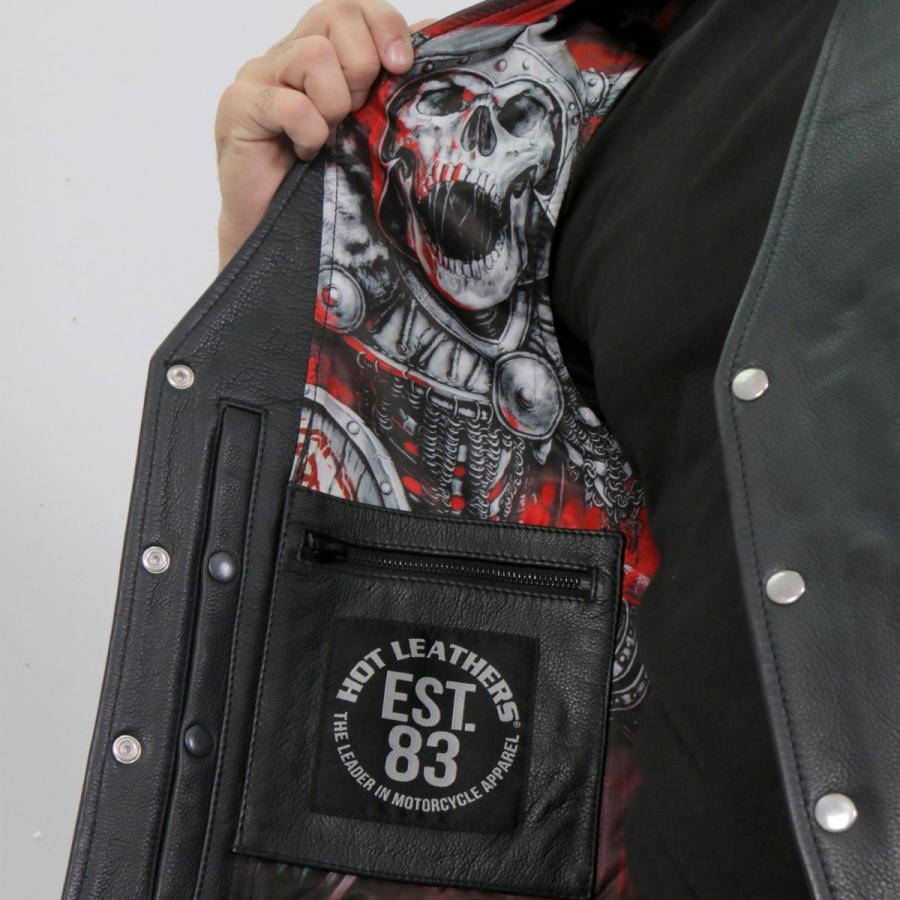 Hot Leathers バイク レザーベスト 本革 牛革 Viking Warrior Vest