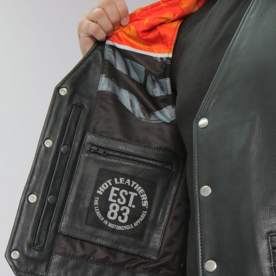 Hot Leathers バイク レザーベスト 本革 牛革 V-Twin Eagle Liner Vest