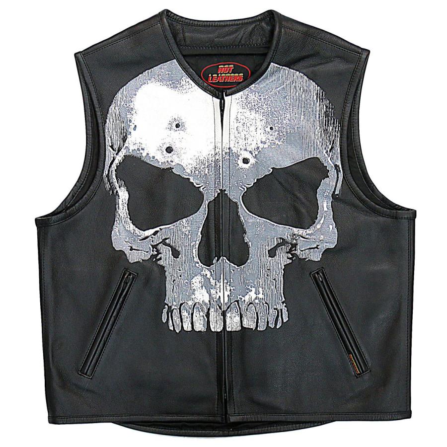 新品 Harley-Davidson 本革ベスト Lサイズ スカルデザイン 新品 Harley