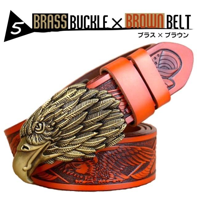 送料無料!】ビンテージイーグルヘッドバックルジェニュインレザー