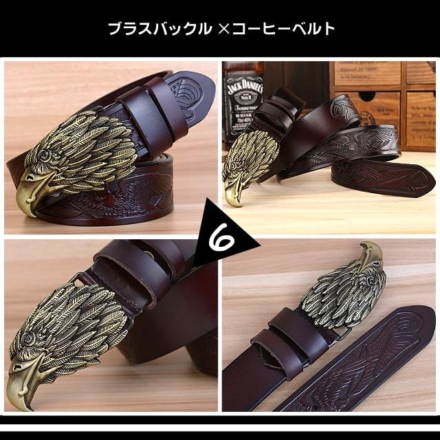 送料無料!】ビンテージイーグルヘッドバックルジェニュインレザー