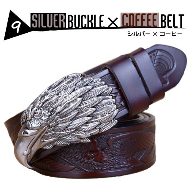 送料無料!】ビンテージイーグルヘッドバックルジェニュインレザー