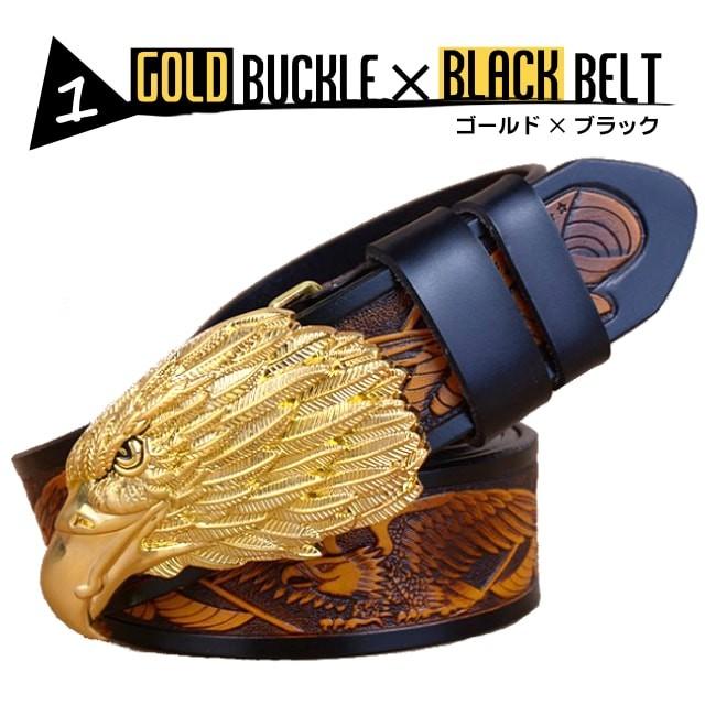 送料無料!】ビンテージイーグルヘッドバックルジェニュインレザー