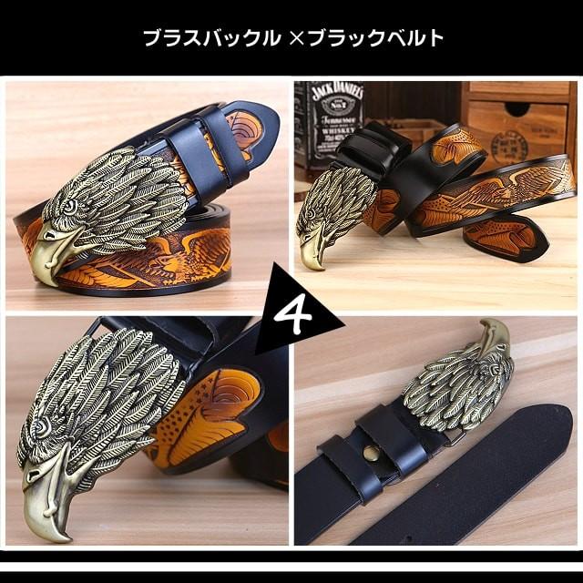 送料無料!】ビンテージイーグルヘッドバックルジェニュインレザー