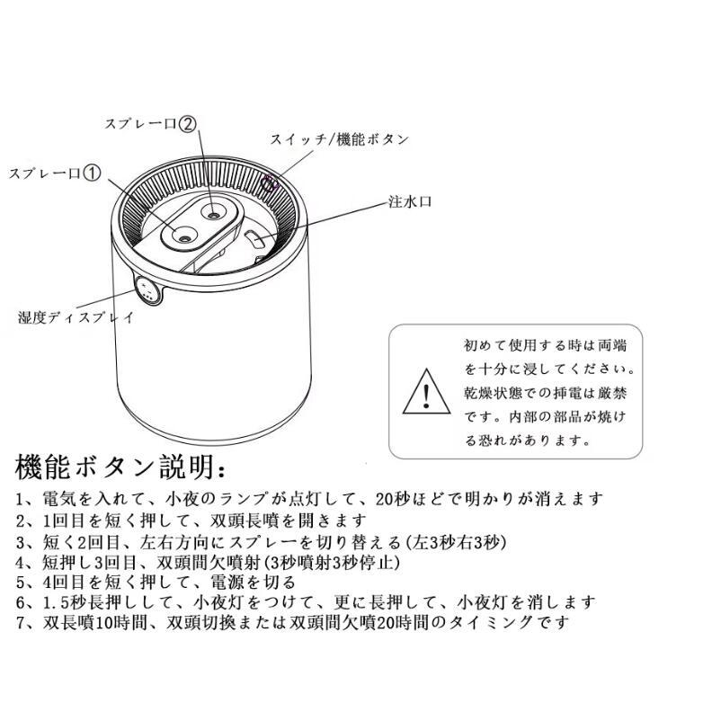 加湿器 卓上 スチーム式 大容量2L 上から給水 除菌 静音 気化式 Type-C ミスト量調整 8-10畳対応 お手入れ簡単 省エネ 乾燥対策 寝室 オフィス リビング対応｜harmony-store｜14