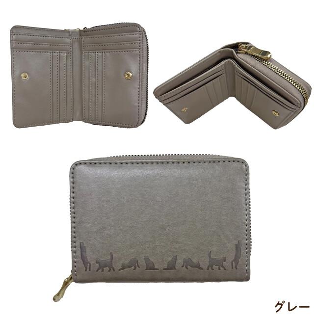 財布 レディース財布 二つ折り財布 札入れ 小銭入 ねこ柄 ネコ 猫 プリント合皮財布 女性用 レディス 母 祖母 敬老 折り財布 ネコちゃん 猫財布 |  | 05