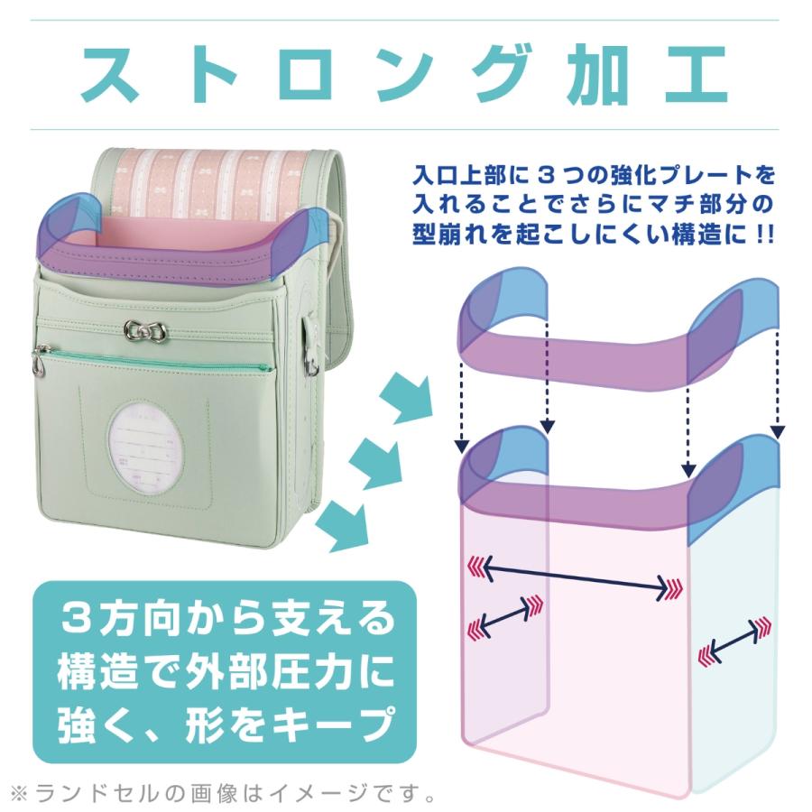 ランドセル ハネッセル GIRL エレガンスバッグ A4フラットファイル対応 ラチェットアジャスター 大容量 軽い 軽量 360度反射 女の子 MZ-TNHの画像
