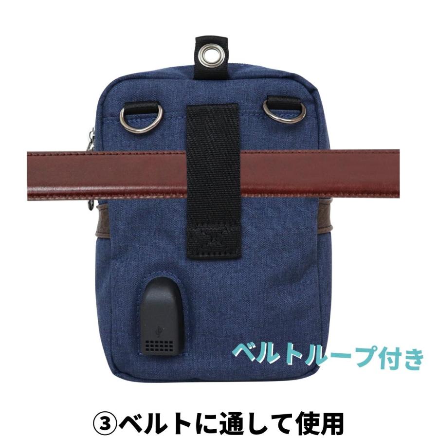 Functional Label ファンクショナルレーベル USB マルチ ミニポーチ ベルトポーチ チョークバッグ ショルダーバッグ 3WAY ユニセックス 男女兼用 ビジネス 08614 |  | 11