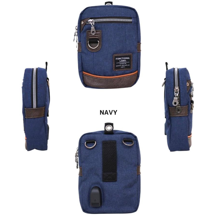 Functional Label ファンクショナルレーベル USB マルチ ミニポーチ ベルトポーチ チョークバッグ ショルダーバッグ 3WAY ユニセックス 男女兼用 ビジネス 08614 |  | 03